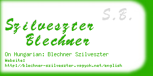 szilveszter blechner business card